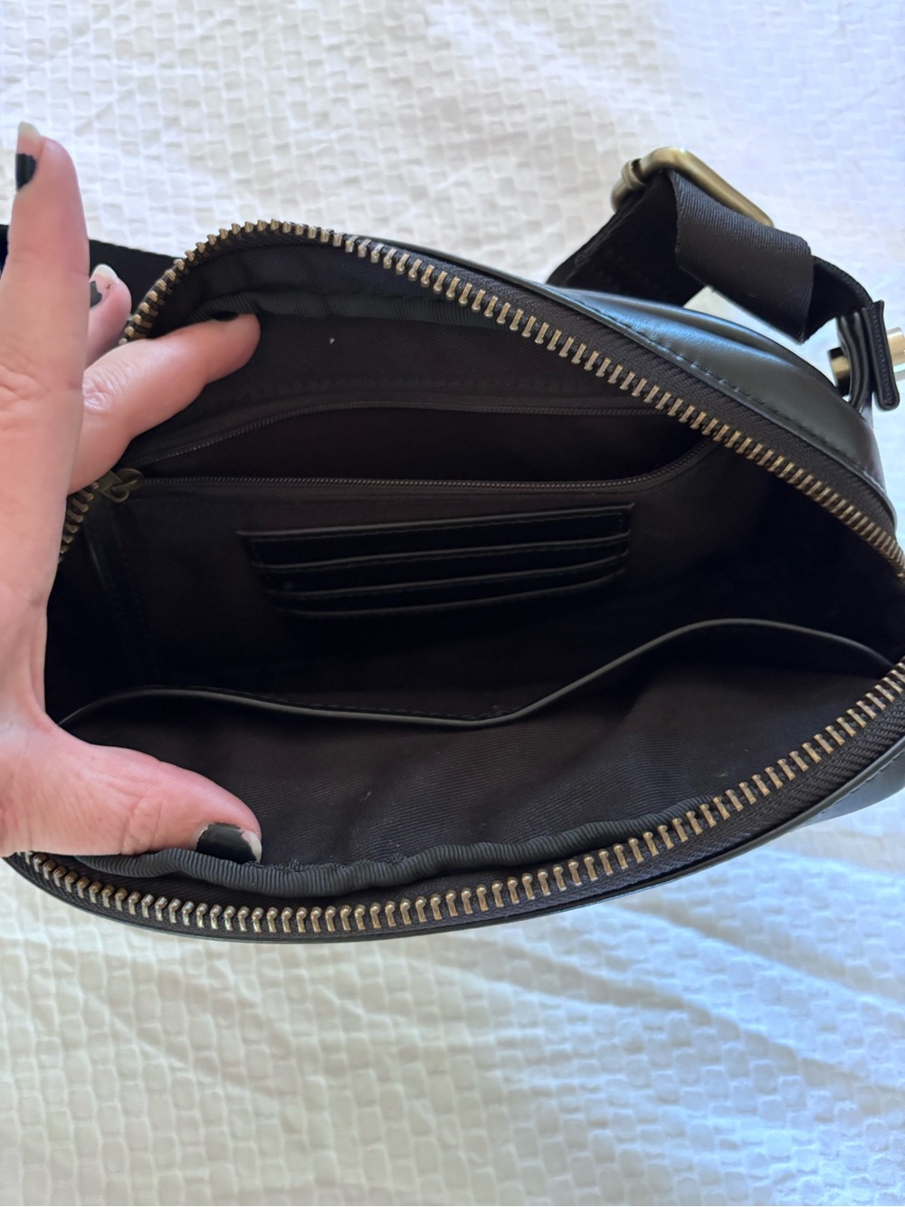 The Devin Checkered Crossbody Bag in Black & Blush - Picture 7 of 7